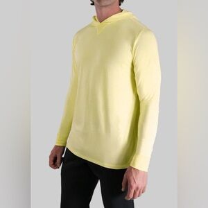 2UNDR Luxury Long Sleeve Hooded Tee Tshirt With Hood Pullover Yellow Mens Large